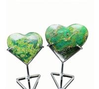 Natural Emerald Crystal Heart Carving - Handcrafted Green Gemstone Sculpture, Home Decor, Collection, Gift, approx. 7-9 cm / 2.76-3.54 in, 500 g (4-5 pieces)