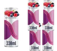 Natural Energy Berry & Dragon Fruit Sparkling Energy Drink 330ml Can - Blackberry & Dragon Flavour With Fruit Juice, Vitamins & Sweetener Refreshing Low-Sugar Energy Boost - Prd (8 x Bottles)
