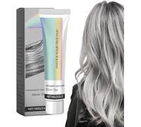 Natural Essence 2 in 1 Extract Cream, Silver Gray Hair Dye, Gray Hair Dye Cream, Unisex DIY Fashion Silver HairDye Permanent, Long-Lasting and Vibrant At-Home Hair Colour (1PC, 100g)