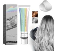 Natural Essence Extract Silver Gray Hair Dye Cream - Permanent Light Gray Metallic Color For All Hair Types (1 Pcs)