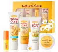 Natural Essence Skin Care Sets & Kits, Pamper Sets For Women Gifts, Spa Gift Set Hand Foot Skin Care Set with Beeswax Lip Balm, Foot Cream, Body Lotion, Facial Cleanser & Hand Salve For Father Gift