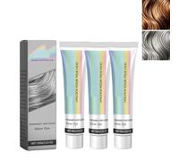 Natural Essences Extract Silver Hair Dye, Permanent Instantly Light Gray Smoke Color Cream, Glossy Conditioning Cover Gray Hair Dye, Unisex Fashion Hairs Tint, Long Lasting Daily Hairs Tint Use (3PCS)