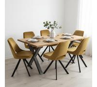 Natural Essential Live Edge Large Dining Table - Grey Cross X Legs