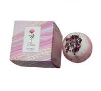Natural Essential Oil Organic Handmade Bath Ball, Natural Dried Flower Bath Ball, Salt Bath Ball, Girls' Bath Bomb, Ladies' Gift, Exquisite Box Set (Rose)