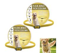 Natural Essential Oil Pet Pest Repellent Collar, 2 Pack Cat/Dog Repellent Collar, Adjustable Waterproof Dogs Puppies Collarrepellent to Help Repel Insects for Cats & Dogs (Yellow,Dog(65cm))