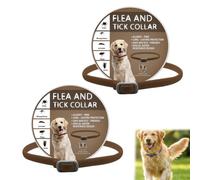 Natural Essential Oil Pet Pest Repellent Collar, 2 Pack Cat/Dog Repellent Collar, Adjustable Waterproof Dogs Puppies Collarrepellent to Help Repel Insects for Cats & Dogs (Brown,Dog(65cm))