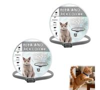 Natural Essential Oil Pet Pest Repellent Collar, 2 Pack Cat/Dog Repellent Collar, Adjustable Waterproof Dogs Puppies Collarrepellent to Help Repel Insects for Cats & Dogs (Gray,Cat(48cm))