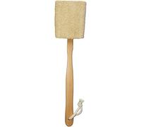 Natural Exfoliating Loofah luffa loofa Bath Brush On a Stick - With Long Wooden Handle Back Brush For Men & Women - Shower Sponge Body Back Scrubber Pack of 1