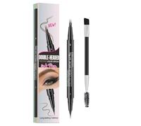 Natural Eyebrow Pen,Double-Ended Eye Brow Pencils with Brush - Eyebrow Contouring Pen, Eyebrow Tint Pen with 2-Fork-Tip & Precise Tip