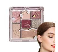 Natural Eyeshadow Palettes | 7 Colors Shimmer Waterproof Eyeshadow | Waterproof Vibrant Colors Shades Cosmetics, Glitter Makeup Palette