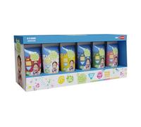 Natural Face & Finger Paint - 65ml per bottle, pack of 6 - white, red, yellow, green, pink, blue