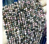 Natural Faceted Jades Agates Amazonite Quarts Stone Round Loose Spacer Bead for Jewelry Making DIY Bracelet Accessories 2 3 4.0mm-Black Lace Rhodonite-4.0mm 90pcs Beads