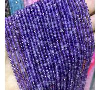 Natural Faceted Jades Agates Amazonite Quarts Stone Round Loose Spacer Bead for Jewelry Making DIY Bracelet Accessories 2 3 4.0mm-Amethyst-3.0mm 120pcs Beads