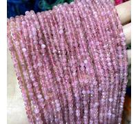 Natural Faceted Jades Agates Amazonite Quarts Stone Round Loose Spacer Bead for Jewelry Making DIY Bracelet Accessories 2 3 4.0mm-Strawberry crystal-2mm 170pcs Beads