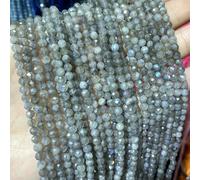 Natural Faceted Jades Agates Amazonite Quarts Stone Round Loose Spacer Bead for Jewelry Making DIY Bracelet Accessories 2 3 4.0mm-Gray Labradorite-2mm 170pcs Beads