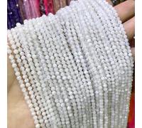 Natural Faceted Jades Agates Amazonite Quarts Stone Round Loose Spacer Bead for Jewelry Making DIY Bracelet Accessories 2 3 4.0mm-White Moon stone-2mm 170pcs Beads