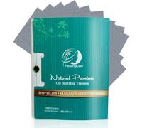 Natural Facial Oil Blotting Paper Sheets - Bamboo Charcoal 100 Counts, Easy Take Out Design - Top Oil Absorbing Tissues, Premium Handy Face Blotting Sheets - Facial Skin Care or Make Up Must Have!