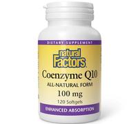 Natural Factors, Coenzyme Q10, 100mg, as Ubiquinone, High-Dose, 120 Softgels, SOYA-Free, Gluten-Free, GMO-Free
