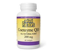 Natural Factors Coenzyme Q10, 200mg, as ubiquinone, high-dose, 30 softgels, Laboratory-Tested, Soy-Free, Gluten-Free, GMO-Free
