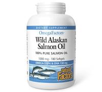Natural Factors, Omega Factors, Wild Pacific/Alaskan Salmon Oil, 1000 mg, 180 Softgels.