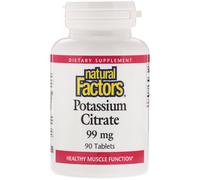 Natural Factors, Potassium Citrate, 99 mg, 90 Tablets