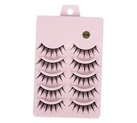 Natural False Eyelashes D curliness Cross 10x for Weddings Party Style A Type K 5 Pairs