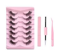 Natural False Eyelashes Russian Strip Volume DD Curl Fluffy False Eyelashes Look Like Extensions Natural 9 Pairs Pack B5407