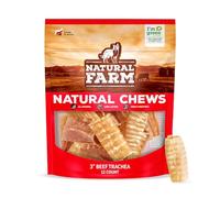 Natural Farm Pet Beef Dog Treats 3" Natural Odourless Digestible for Small and Medium Breeds (Pack of 12)