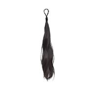 Natural Fashion Wig Ponytail Self-twisting Hair Bundles Pill Head Medium-length Simulation Hair Tie Type Perfect Looking(Brownish Black C)