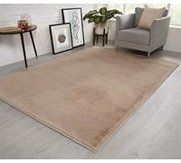 NATURAL FAUX RABBIT FUR Rug Ultra Soft Plush Extra Large Animal Rugs Living Room Wool Shaggy Fluffy 26mm Thick Pile Height Modern Area Rugs - (Light Beige Mink, 80cm x 150cm (3ft x 5ft))
