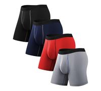 Natural Feelings 4-Pack Mesh Mens Boxers Shorts Multipack Cooling Moisture Wicking Underwear Men's Underpants with Fly S, Multicolor