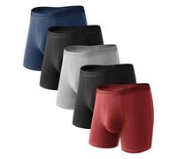 Natural Feelings 5 Pack Bamboo Boxers Mens Underwear Soft and Breathable Mens Boxers Shorts Multipack M