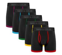 Natural Feelings Boxer Shorts Mens Underwear Cotton Full Rise Boxer Briefs with Open Fly M, A1:5 Pair Underwear Man