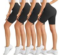 Natural Feelings Buttercloud 4 Pack Biker Shorts for Women-8" High Waist Tummy Control Workout Shorts Athletic Gym Yoga Pants, 4pack Black*4, L-XL