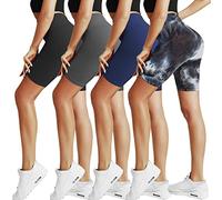 Natural Feelings Buttercloud 4 Pack Women's High Waist Tummy Control Cycling Shorts for Workout, Gym, Yoga