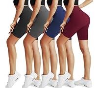 Natural Feelings Buttercloud 4 Pack Women's High Waist Tummy Control Cycling Shorts for Workout, Gym, Yoga