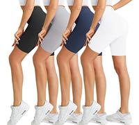 Natural Feelings Buttercloud 4 Pack Women's High Waist Tummy Control Cycling Shorts for Workout, Gym, Yoga