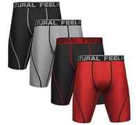 Natural Feelings Long Leg Sport Boxer Shorts Men Elastic 9 Inch Underpants Men with Fly S, A:9" Men's Boxer Briefs 4-Pack