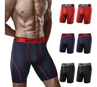 Natural Feelings Mens Long Leg Boxers for Men Sports Underwear Men Boxer Short 6 Pack S