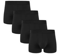 Natural Feelings Mens Underwear Trunks Cotton Boxers for Mens Boxers Shorts Multipack of 4 M, Solid Black