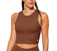 Natural Feelings Nudi Sports Bras for Women Removable Padded Yoga Tank Tops Sleeveless Fitness Workout Crop Tops, French Coffee, XL