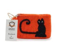 Natural Felt Zipper Pouch (asst) - Cat Face