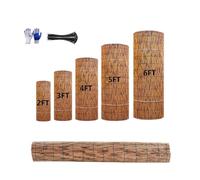 Natural Fencing Rolls, Bamboo Privacy Screen, 1.6ft 2ft 3ft 4ft 6ft Bamboo Fence With Bundle Of Ties And Gloves, Screen Curtain Balcony Fence For Outdoor Backyard Patio