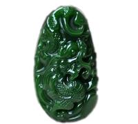 Natural Feng Shui Dark Green Jade Necklace Pendant for Women Yoga Hetian Jade Dragon Auspicious Fashion