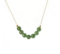Natural Feng Shui Green Hetian Jade Necklace Pendant for Women Genuine Yoga Jasper Collarbone Chain S925 Silver Gold Plated