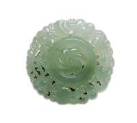 Natural Feng Shui Green Jade Necklace Pendant for Women Genuine Yoga Luck of the Season Cui Jade Double Sided Hollowed Out