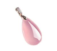 Natural Feng Shui Pink Jade Necklace Pendant for Women Genuine Yoga Chalcedony Water Drops Bone Chain Crystal Hibiscus Stone S925 Silver