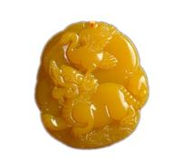 Natural Feng Shui Yellow Jade Necklace Pendant for Women Genuine Yoga Dragon Turtle Immortal Crane Extension Fashion Auspicious