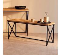 Natural Fir Wood Coffee Table with Black Metal Legs | Kickford
