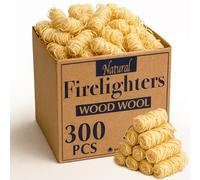Natural Firelighters Large Box. Natural Wood Wool Wax Fire Lighters for Stoves, Wood Burners, Pizza Ovens, Open Fires, Fire Pit, BBQ Lighters, Fire Starters for Log Burners (300 Pack)